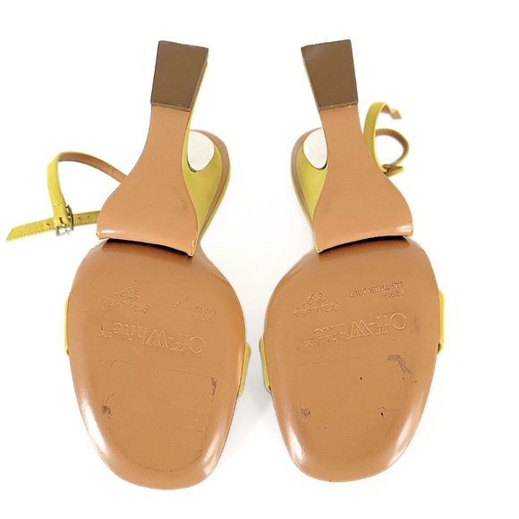 Off-White Virgil Abloh Yellow Jug Wedge Heel Leather Sandals Size EUR 39, US 9 - Picture 11 of 17